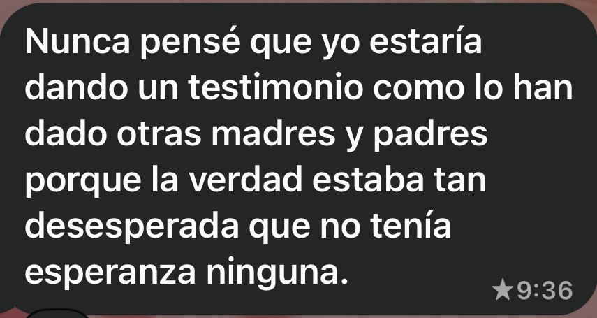 Mensaje de una madre contando que estaba muy desesperada y sin esperanza antes de empezar, y que nunca pensó que daría un testimonio
